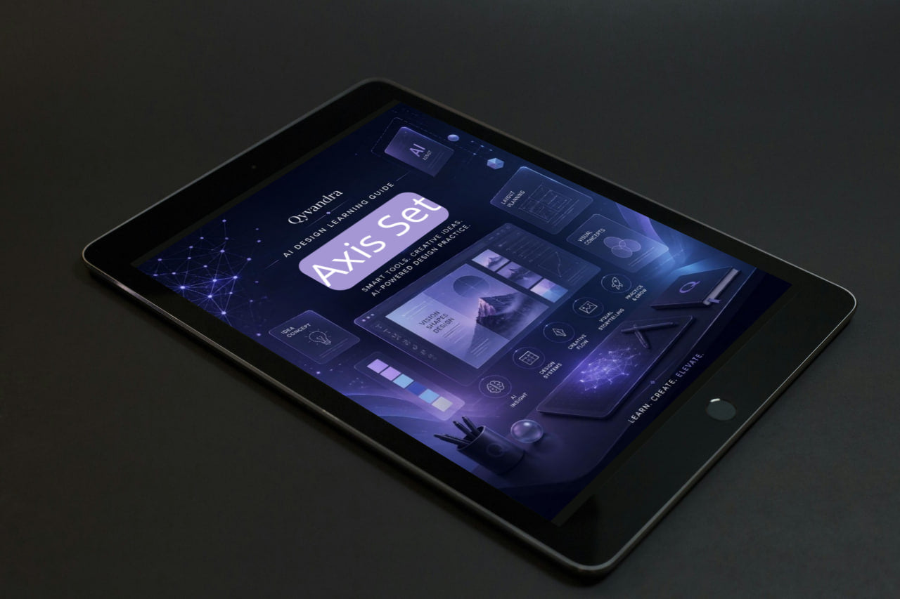 Tablet with a dark screen displaying software interface on a black background