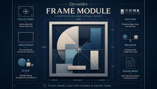 Ovynandra Frame Module with design principles on a dark background
