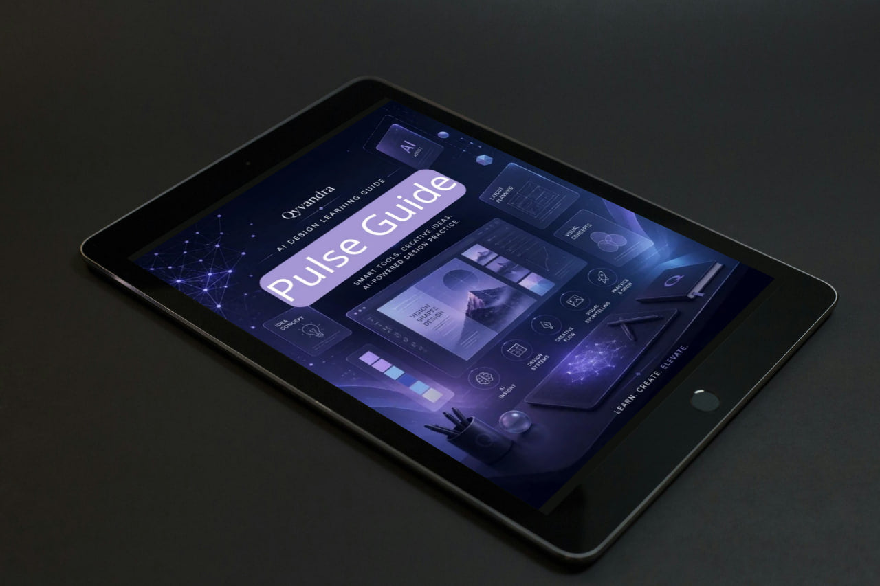 Tablet displaying a futuristic user interface on a dark background